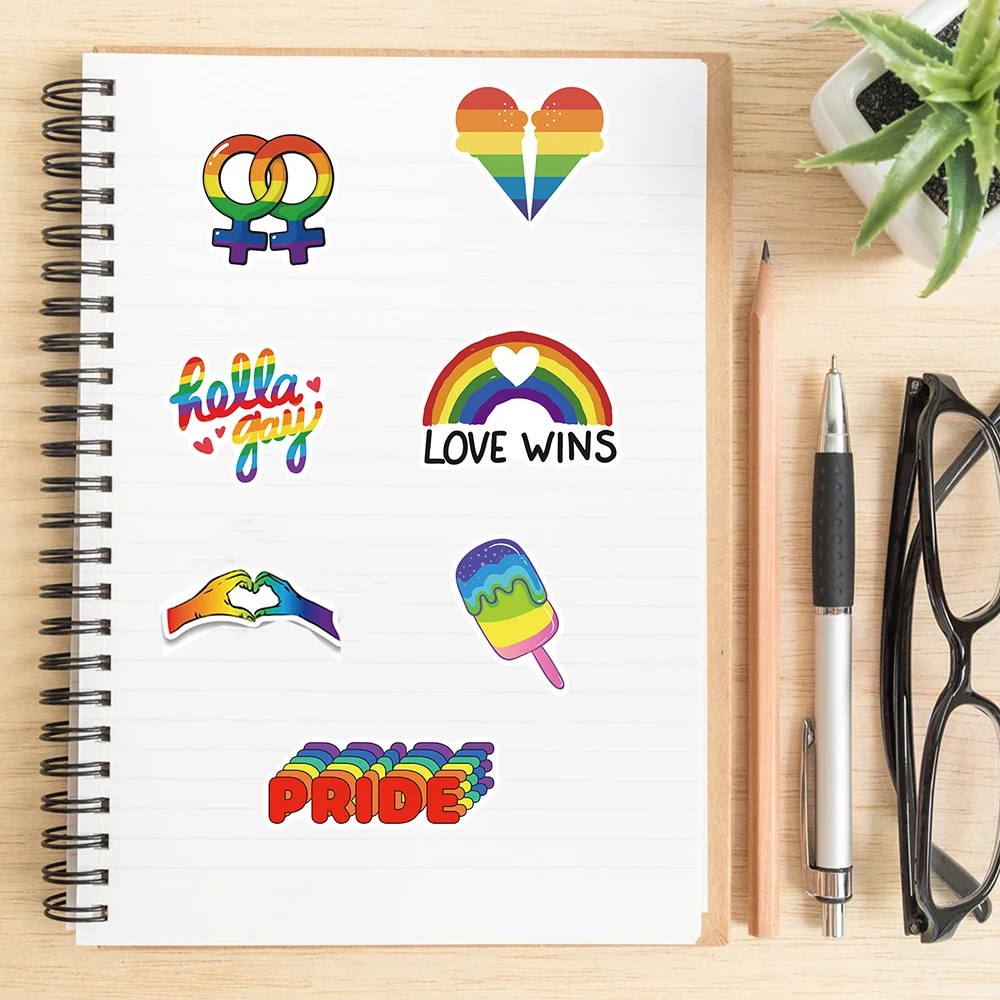 10/30/50/100 قطعة مضحك قوس قزح LGBT مثلي الجنس ملصقات الكرتون الإبداعية الشارات الديكور الأمتعة زجاجة ماء الهاتف الكتابة على الجدران ملصق