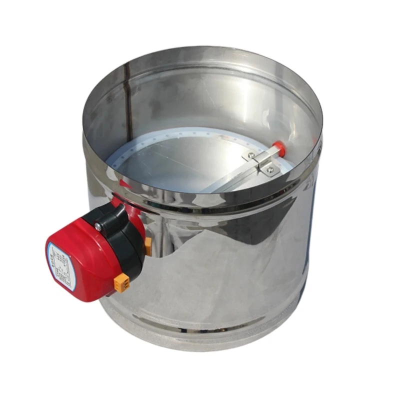 80mm stainless steel air damper valve HVAC electric air duct motorized damper for 3 inch ventilation pipe valve 220V 24V 12V