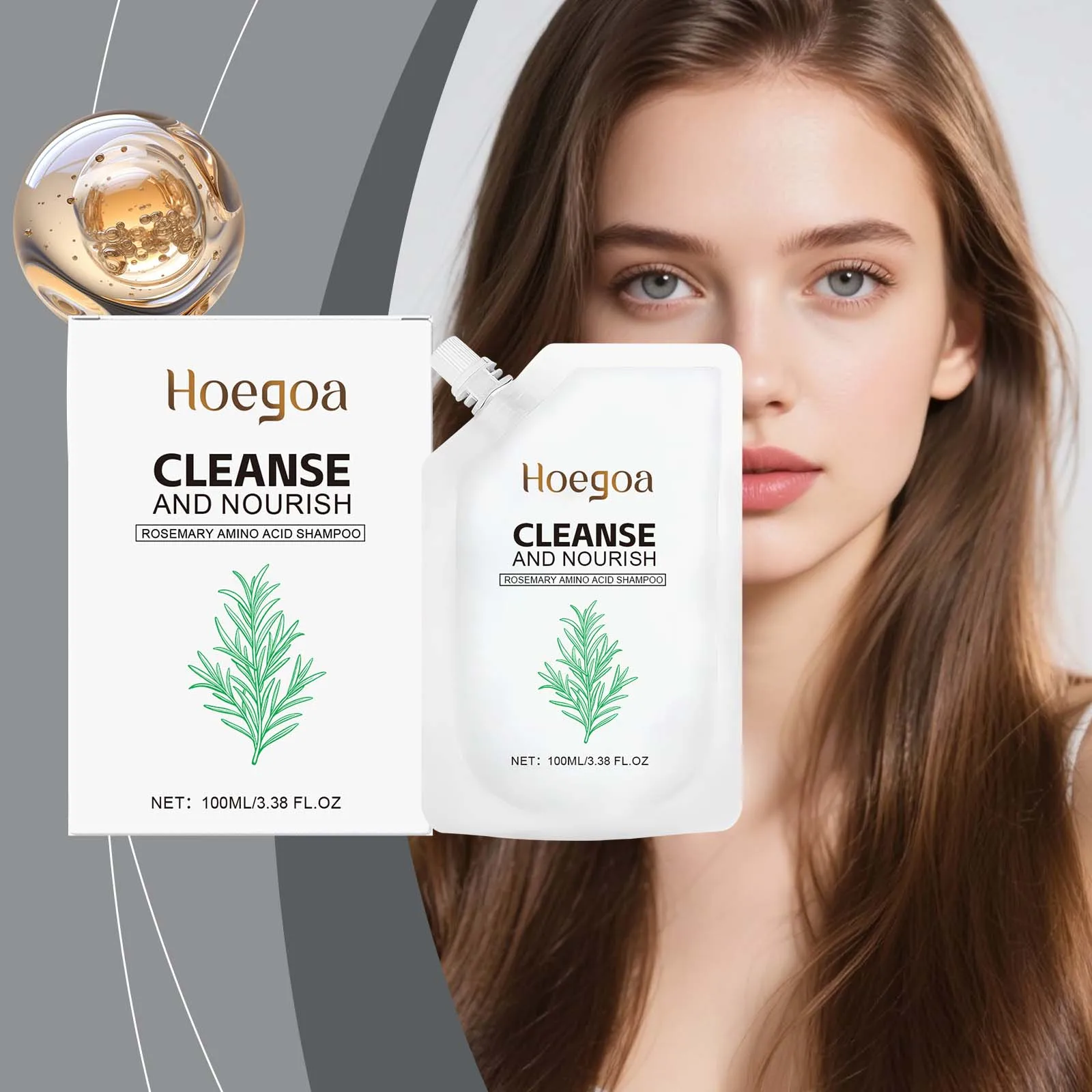 Hoegoa Rosemary Shampoo - Gentle Cleansing for Smooth Shiny Hair Rich Foam Daily Mild Scalp Nourishing Formula for Soft Mantra