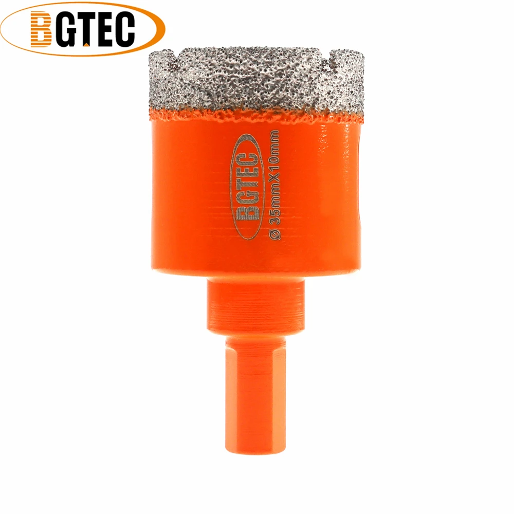 BGTEC 2 Chiếc Dia35mm Kim Cương Khoan Core Bit Ngói Mũi Khoan Đá Cẩm Thạch Đá Hoa Cương Nề Cắt Thấy Khoan Vương Miện Tam Giác Vỏ