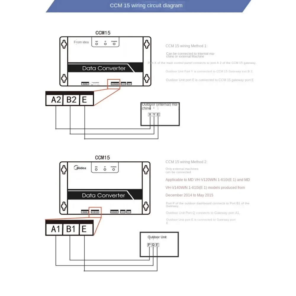 New Network Data Converter For Midea Air Conditioner CCM15(ROHS) Conditioning Parts