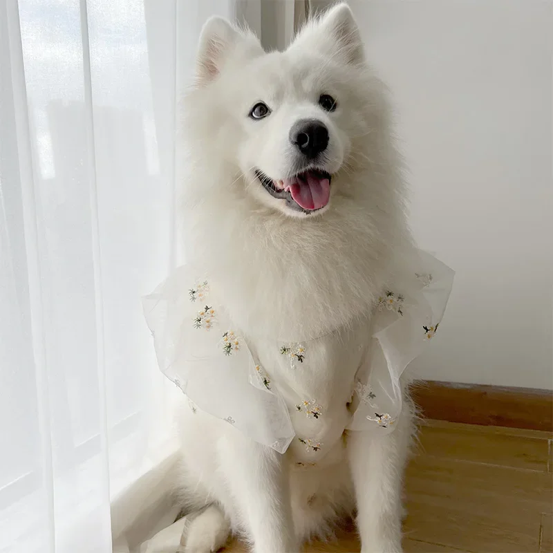 Dog Dress Breathable Wedding Party Clothes Dress Skirt for Small Medium Large Dogs Hat Headdress Pet Wedding Elegant Accessories