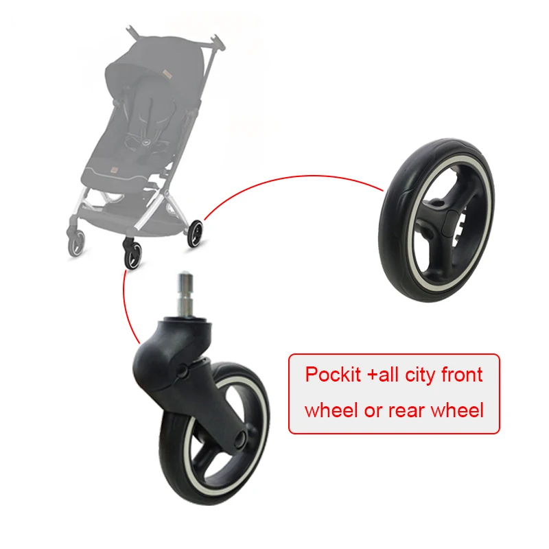 2Type Wheel Hub Shape For GB Pockit Plus All City Buggy Front Or Rear Wheel With Axle Direct Replace Baby Stroller Accessories