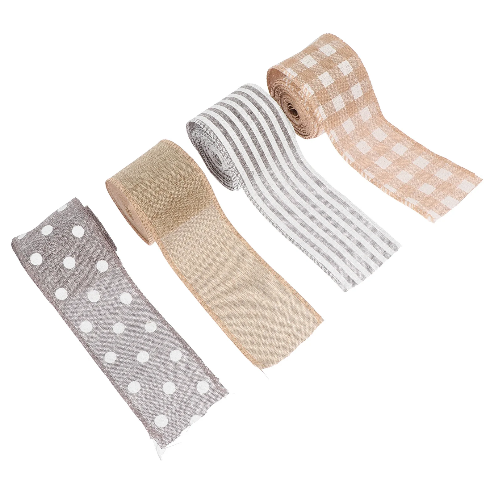 

3 Rolls Gift Bow Linen Webbing -Resistant Flax Fabric Xmas Party Decoration Wrapping Ribbon Linen Webbing