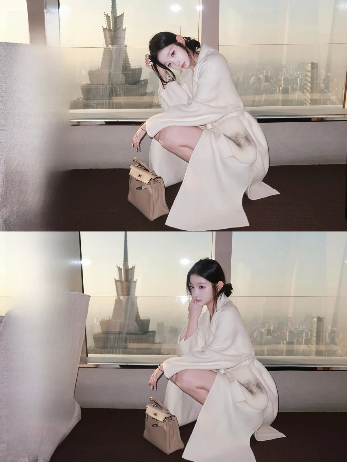 

Двустороннее шерстяное пальто Hotdog Very Spicy Winter Night Concert, 100% шерсть, кроличий и драконий мех, женская мода