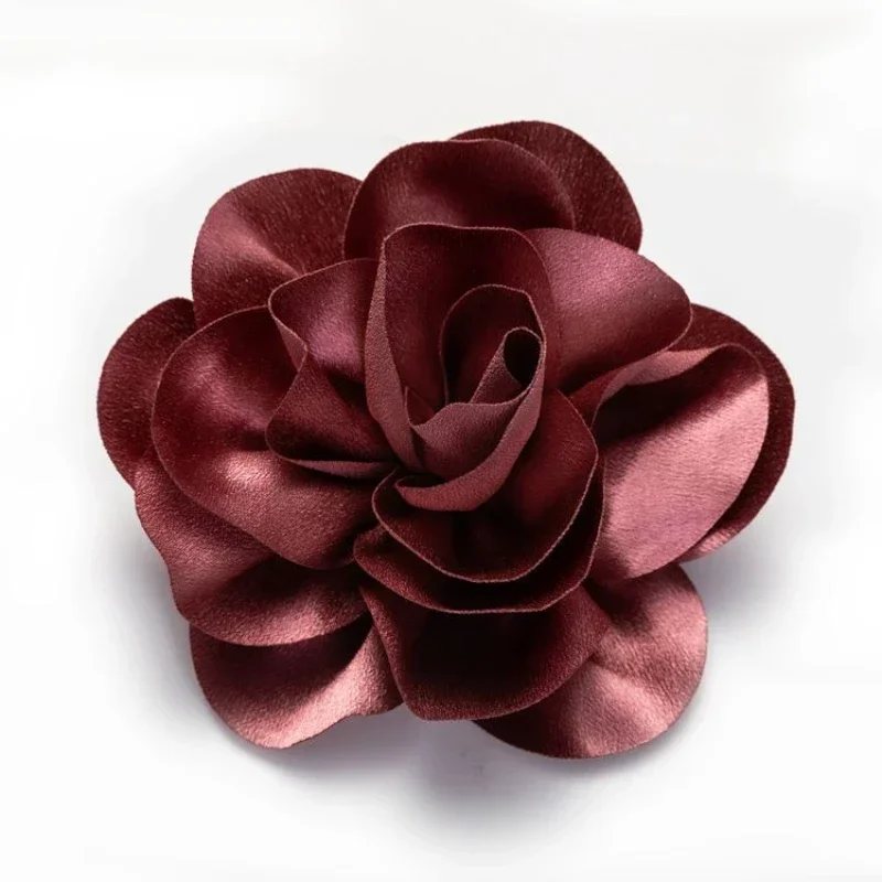 Handmade Fabric Accessories Satin Large Flower Brooch Suitable for Women's Corset Pin Jewelry Accessories Corsages