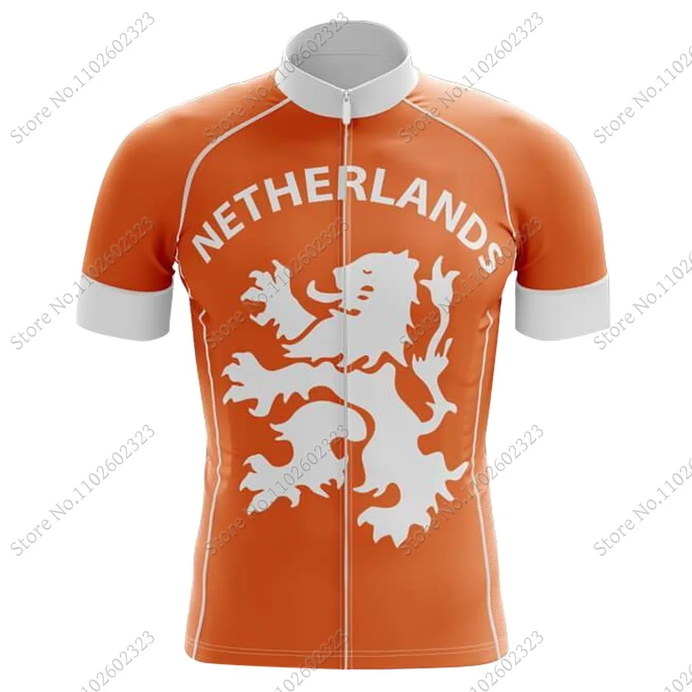 Netherlands 2024 Flanders Cycling Jersey Set Mens Clothing Road Bike Suit Mountain Bicycle Shirt Bib Shorts MTB Ropa Maillot