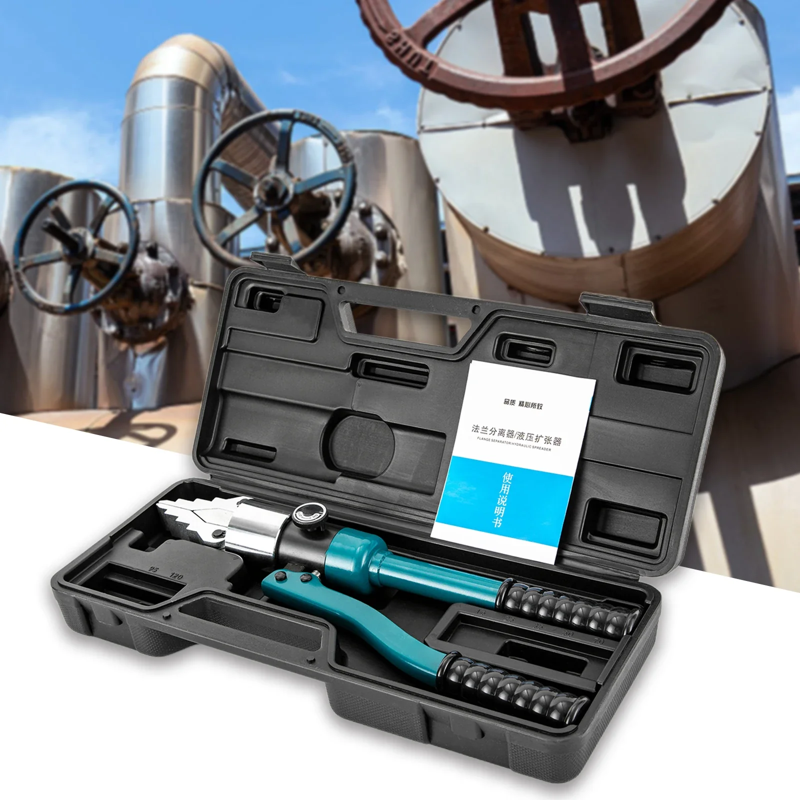 

YQ-30 Hydraulic Expansion Tool with 8-Ton Force-Blue Portable Manual Flange Splitter Expander Pliers for Industrial and Emerge