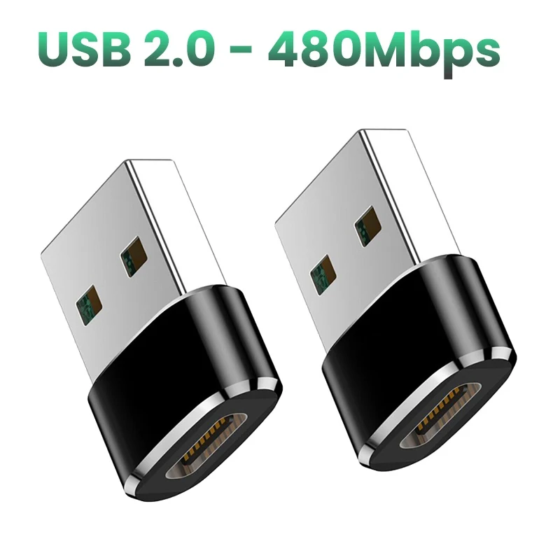 USB C Adapter Aluminum Alloy Shell USB 2.0 Male To USB 3.1 Type C Female Type-C Adapter for Laptop Samsung Xiaomi 10 Earphone