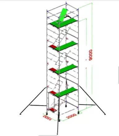 Activity House-use Portable Thickened Steel Movable Frame Second Hand Stair Mobile Metal Scaffolding For Construction