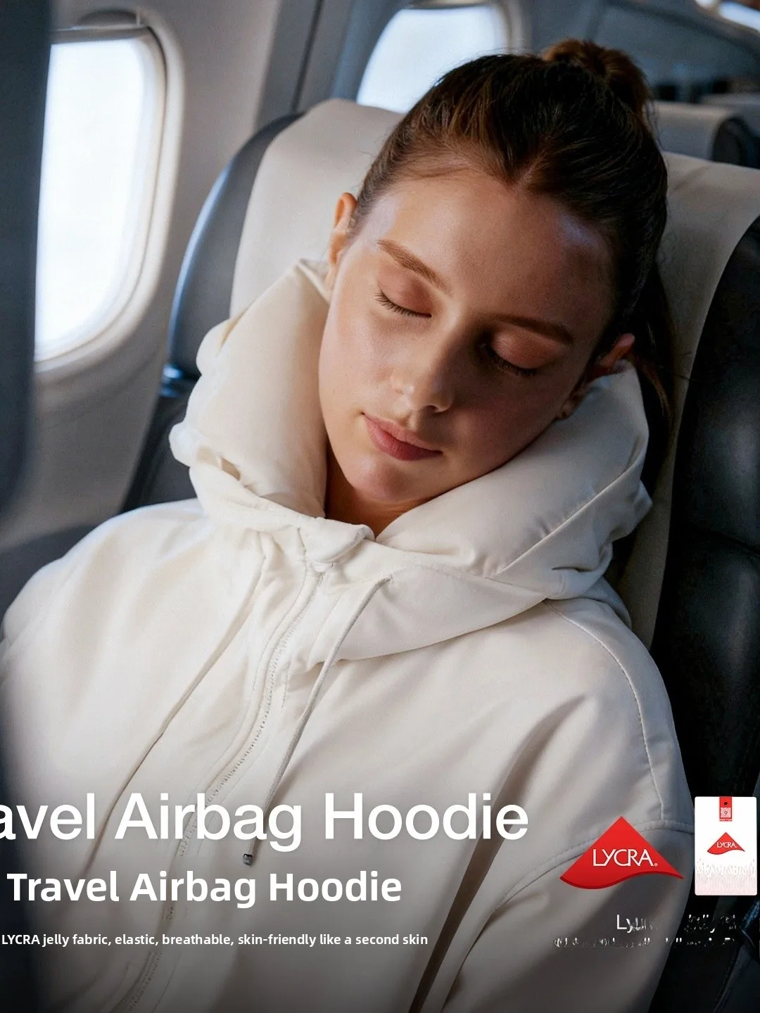 

Иатикара ® Надувная подушка для шеи Leica Travel, зимняя толстовка с капюшоном на молнии, унисекс, повседневная утепленная толстовка в американском стиле
