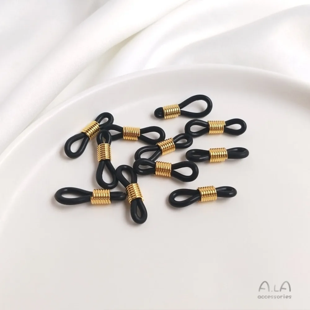 المشابك والنحاس والخطافات 14K الذهب اللون عدم الانزلاق خاتم سيليكون 8-حرف مشبك اليدوية DIY سلسلة المرأة سلسلة الملحقات #4