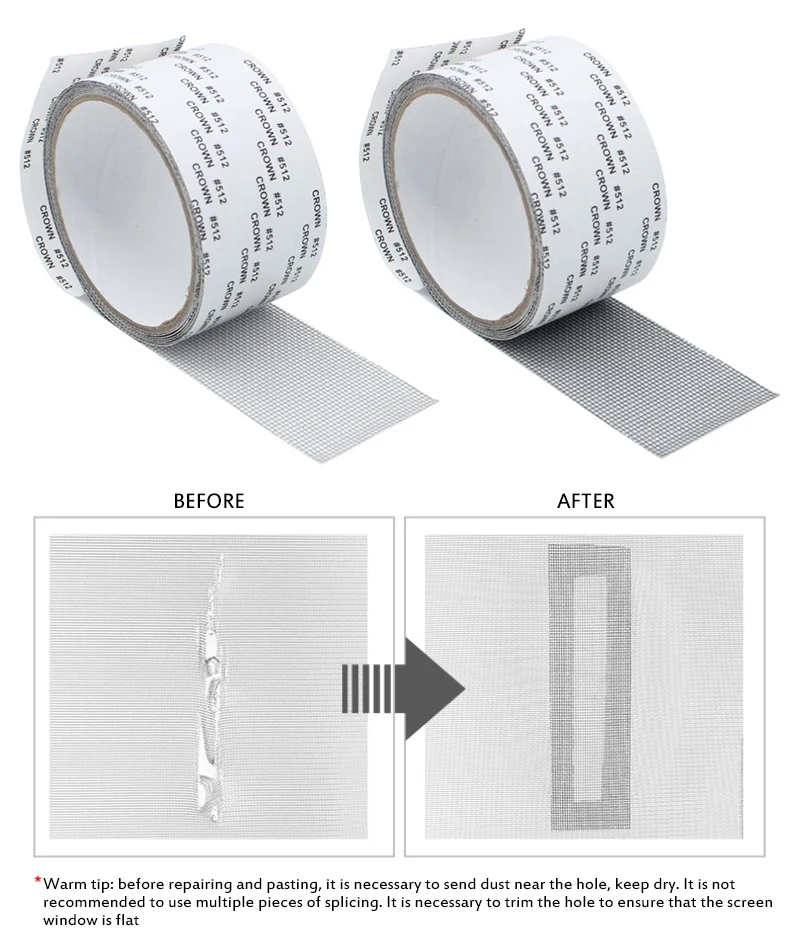 Screen Repair Tape Avoid Insect Fly Door Window Mosquito Net Patch Strong Adhesive Screen Repair Stickers for Repair Holes Tears