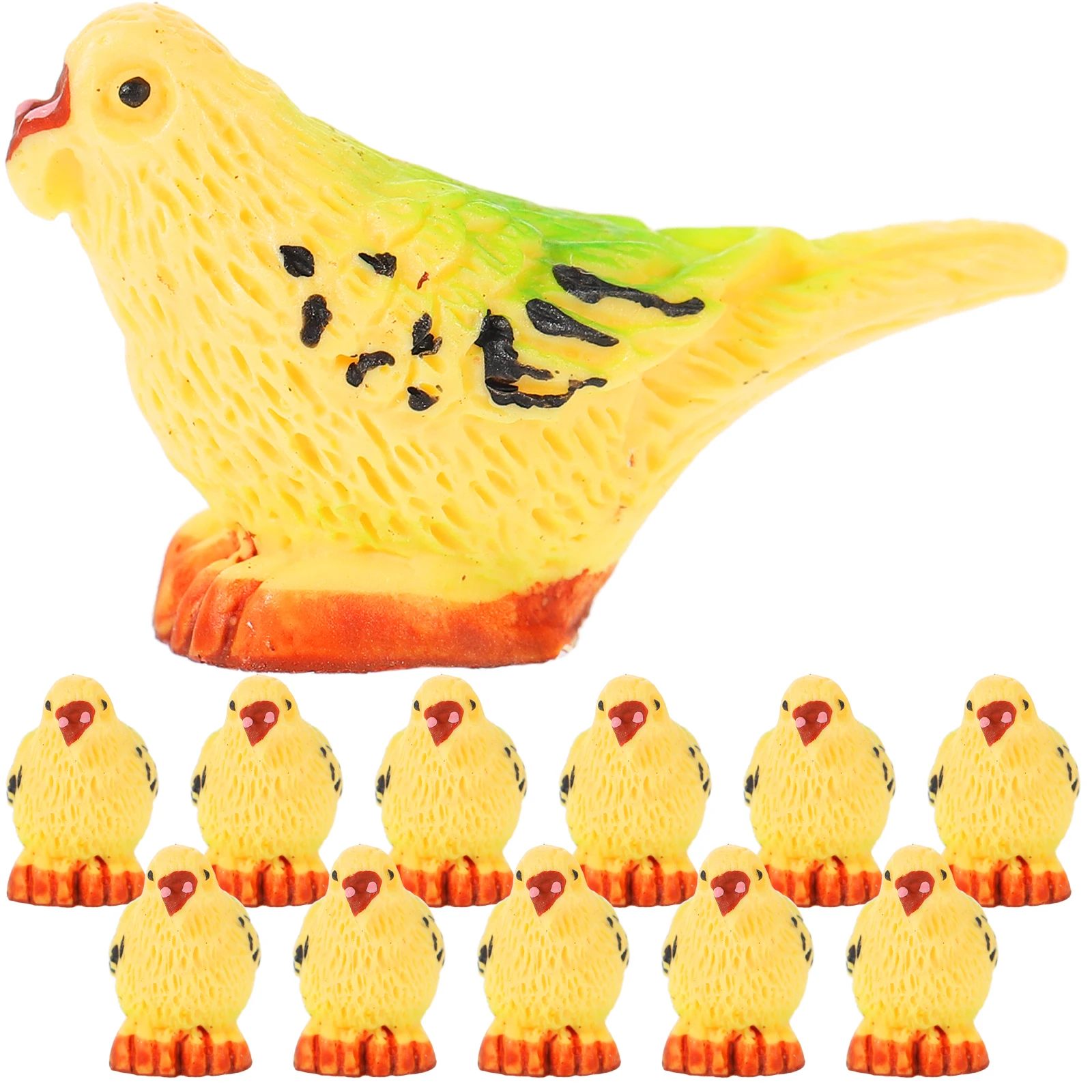 

12 Pcs Miniature Parrot Figurines Resin Succulent Plant Decorations Cartoon Desktop Garden Ornament Tiny Animal Statue