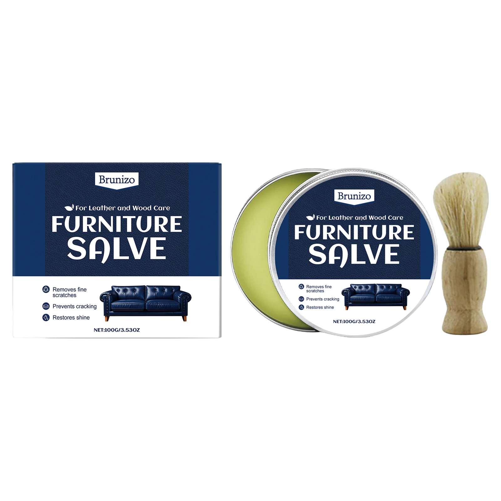 Polisher and Conditioner with Brush Polisher Moisturizer and Restorer Easy To Apply for Leather Furniture Care Protection