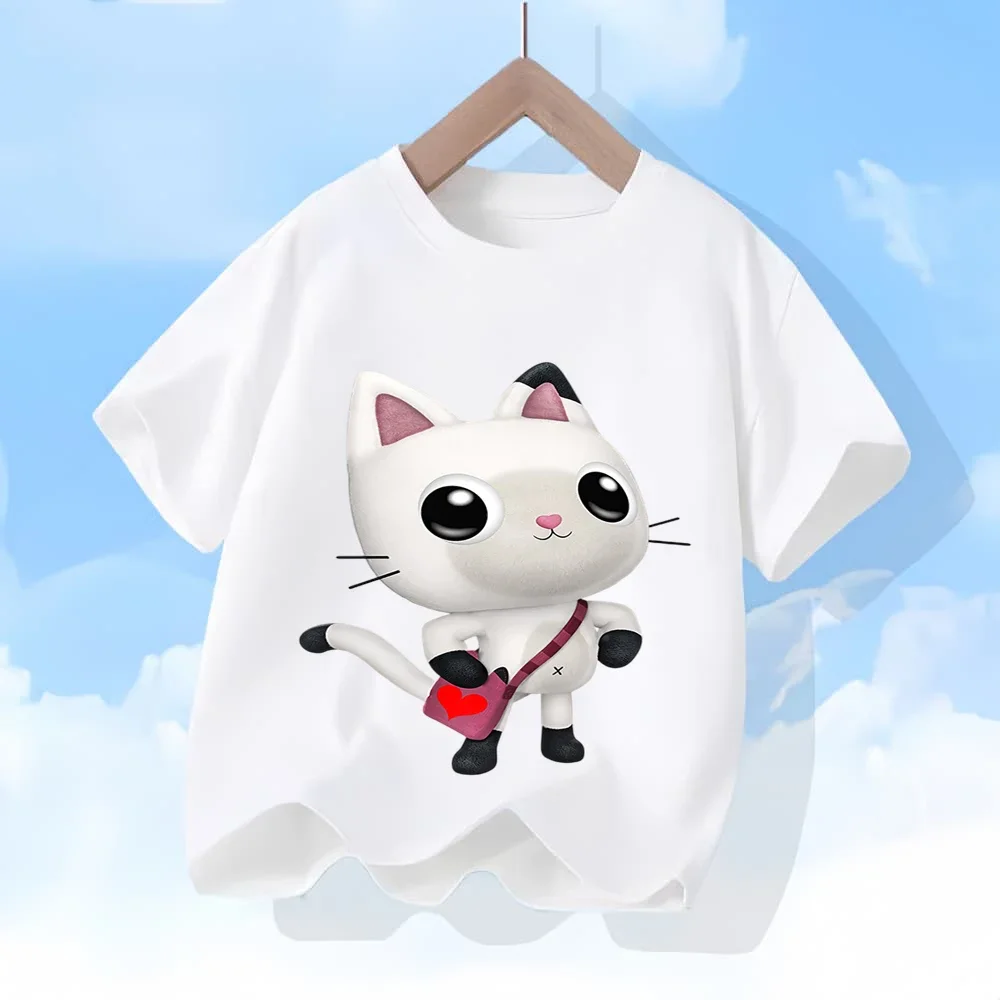 تي شيرت Gabby's Dollhouse Pandy Paws الرسمي للأولاد من القطن الناعم للأطفال من Ropa Niño