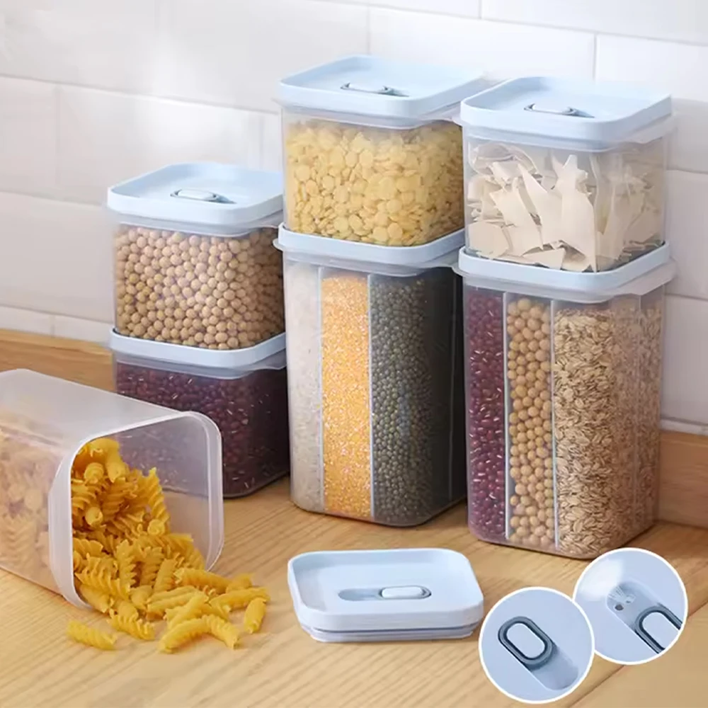Food Storage Containers, Noodles, Rice, Pasta, Lsolated Sealed Drum, Cereal box, Transparent Compartmentalised Storage Boxes