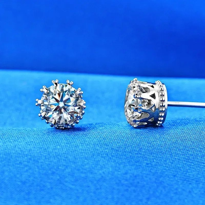 

Твердые серьги из белого золота 14 карат AU585 Platinum PT950 с муассанитом и бриллиантами для женщин, серьги знаменитостей