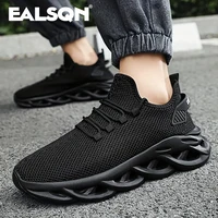 Hommes sport course noir Jogging chaussures espadrilles décontractées marron extérieur respirant maille femmes léger absorption des chocs noir Tennis 2