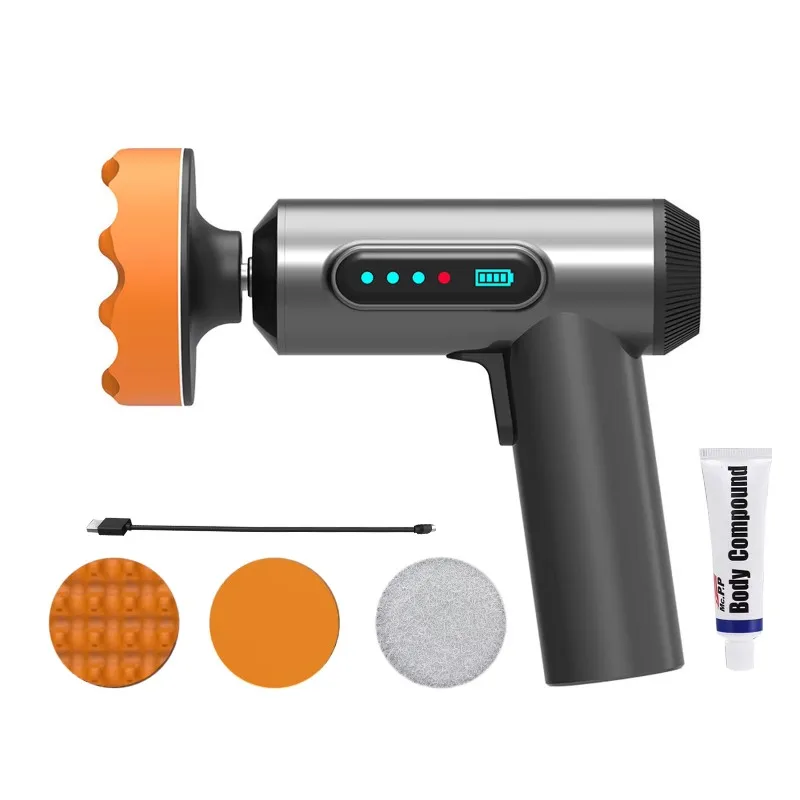 Wireless Car Polishing Machine Cordless Car Buffer Polisher Kit USB Charging Digital Display for Household Car Detailing/Waxing