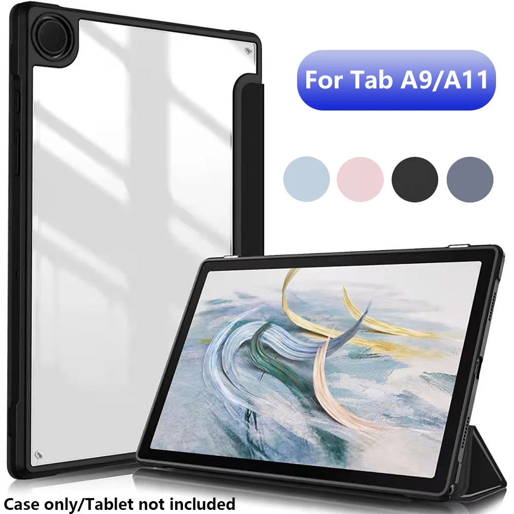 Minimalistische Matte Acryl-Tablet-Hülle Kompatibel mit Samsung Tab A9 SM-X110 X115 / Tab A11 SM-X135 X133 Stoßfeste Schlanke Schutzhülle