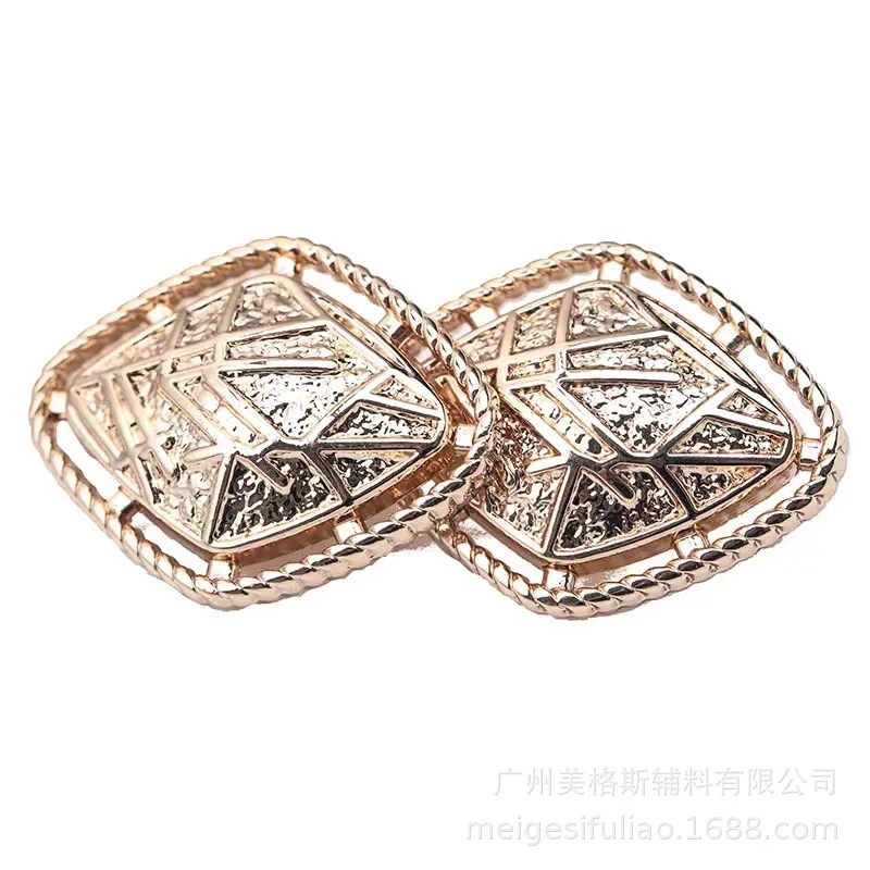 

Diamond Gold High-Shank Metal Buttons Irregular Alloy Hand Sew Fasteners Coat Decorative Accessories