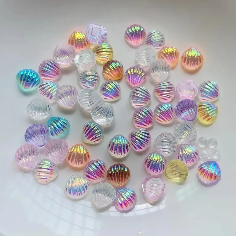 50pcs rainbow Seashell resin Rhinestone DIY craft Scrapbook  nail art decorations wedding decoration