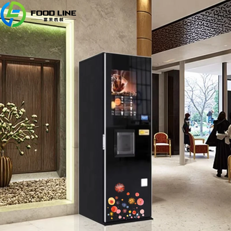 Customized Automatic Coffee Vending Machine Function Smart Coffee Maker for Commercial Support AD and Wireless Connection