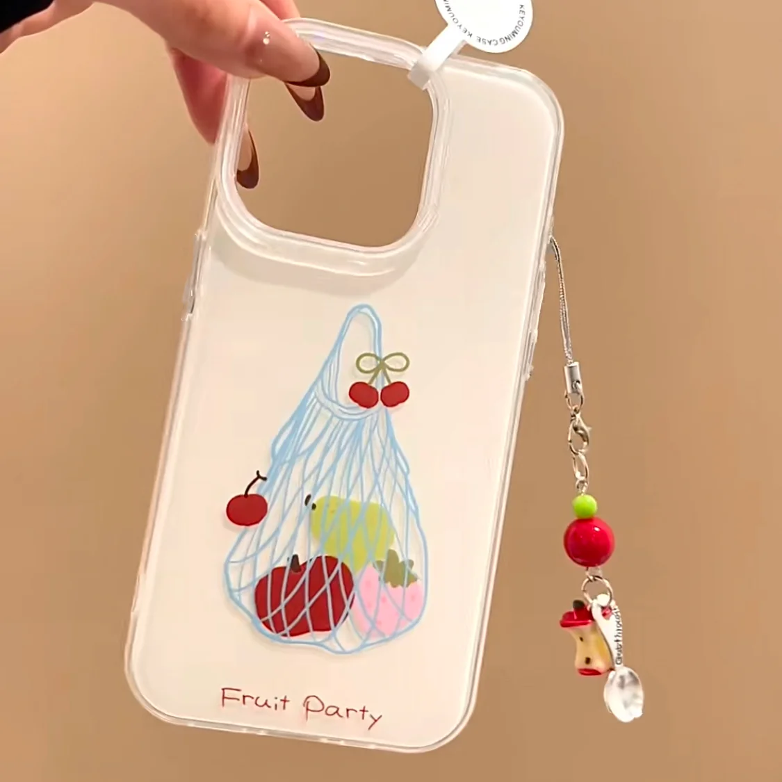 Bolsa de compras de frutas, funda de teléfono para iPhone 16 16E 15 Pro Max 14 11 13 Mini 12 XR 8 7 Plus X XS
