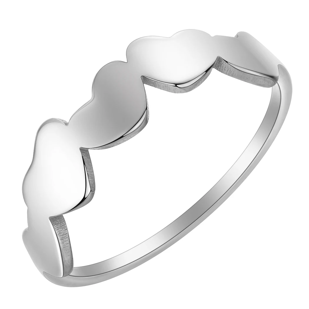 Kinitial Laser carved exquisite and fashionable stainless steel ring Otter ring, Heart midi ring birthday commemorative gifts