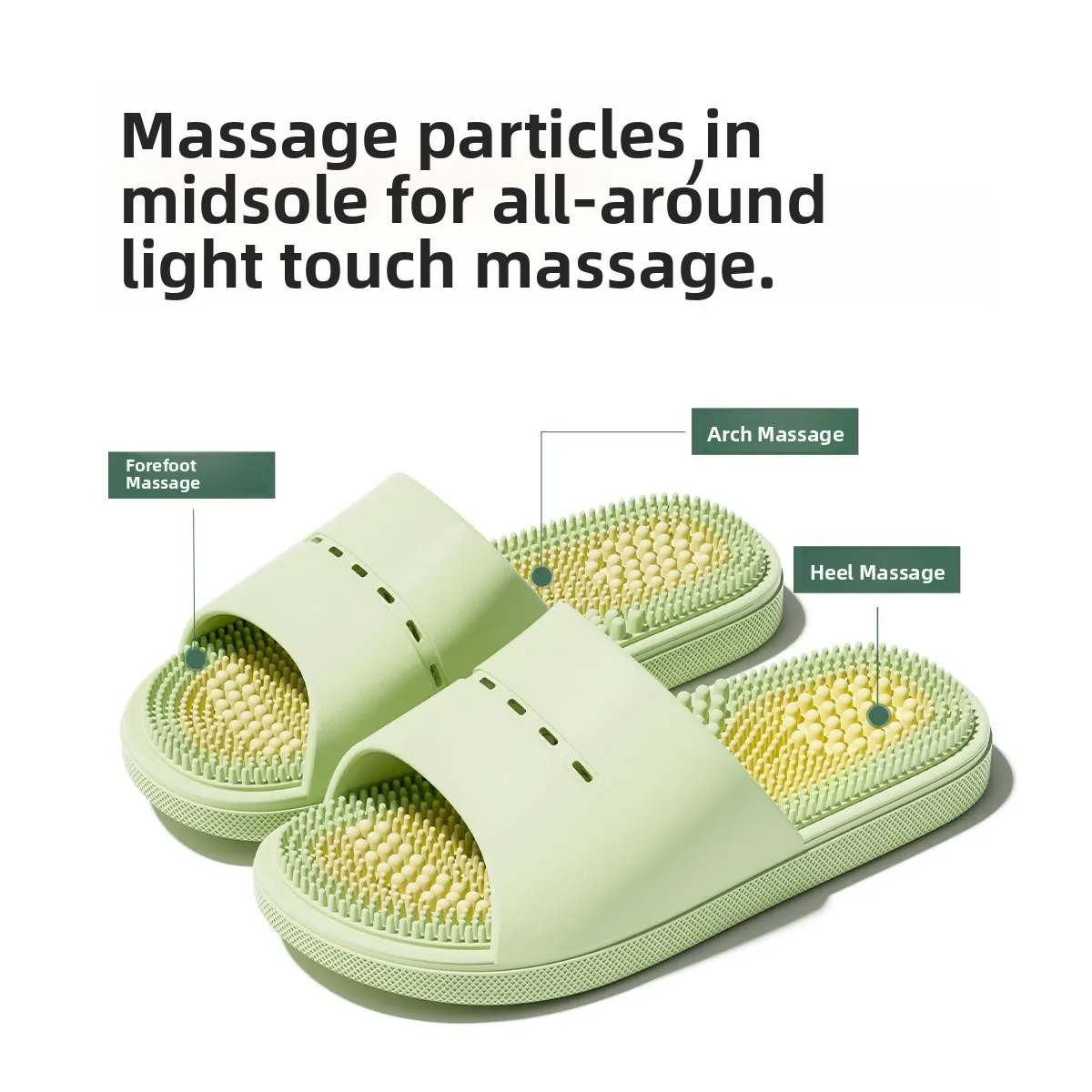 Home Anti-Slip Massage Slippers Indoor Men Women Style Simple Design Four Seasons Suitable Female Gender Anti-Slip Performance