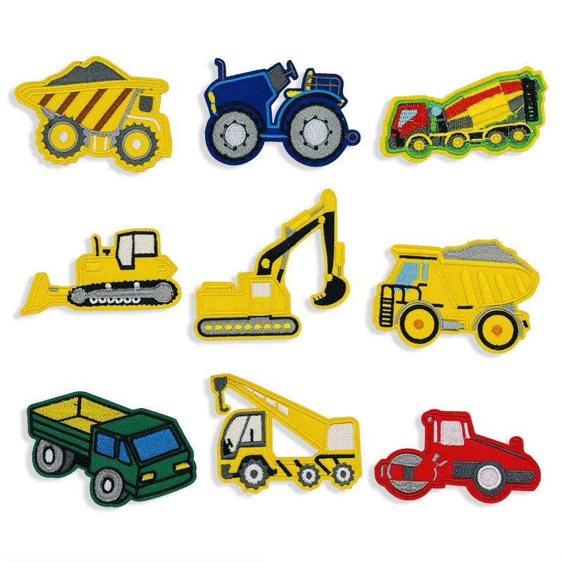 Мультяшные вышитые нашивки трактор пожарная машина наклейки на одежду «сделай сам» Сумки шляпы аксессуары для мальчиков девочек детские подарки