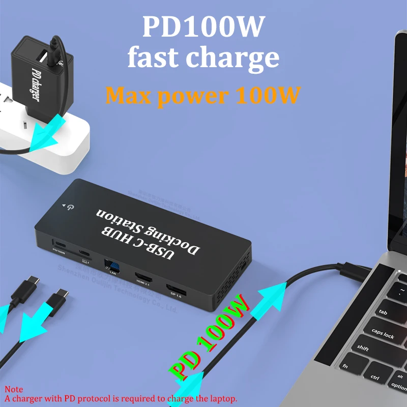 Imagem -04 - Mst Hub Usb 3.2 Gen2 10gbps Data Thunderbolt Dock 2x Hdmi Display 8k 30hz Acessórios para Laptop para Macbook Pro Air Dell Lenovo hp Asus Huawei Acer Samsung Xiaomi Microsoft Surface Msi Steam Deck Rog Ally Iphone15 ip