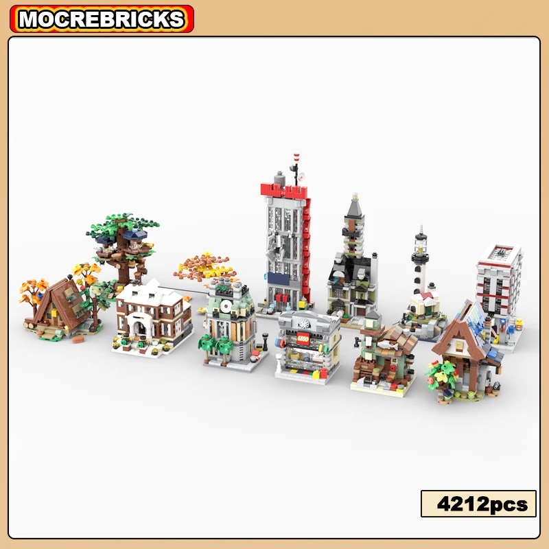 

MOC-133232 Mini Street View Famous Architecture Module Collection Building Block Assembly Model Brick Toys Children's Gifts