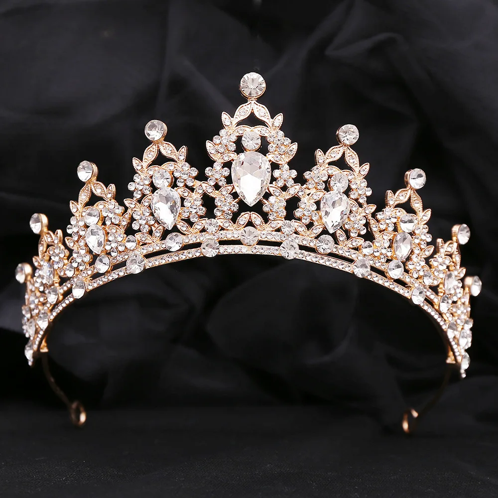 DIEZI Elegant Crystal Crown Hair Accessories Tiara For Women Girls Party Korean Fashion Rhinestone Bridal Crown Dress Jewelry