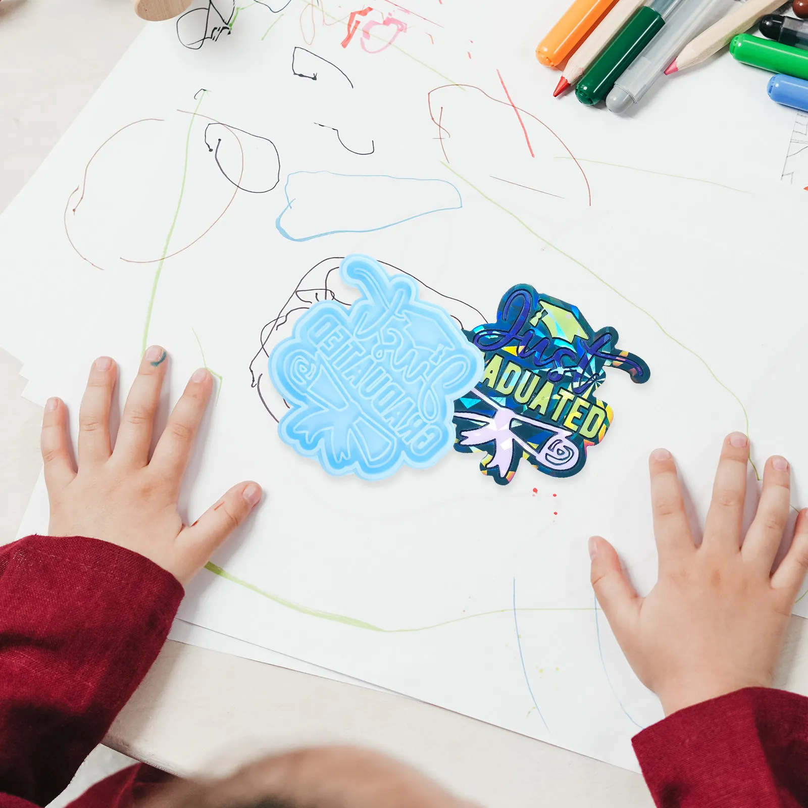 

Силиконовая форма для брелока в виде выпускной шапочки, многоразовая, гибкая, для самостоятельного изготовления подвесок и украшений из смолы, формы для брелоков в виде выпускных шапочек