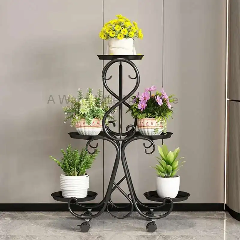

Accessories Aesthetics Flower Rack Organizer Indoor Living Room Balcony Flower Rack Simple Plantenrek Furniture