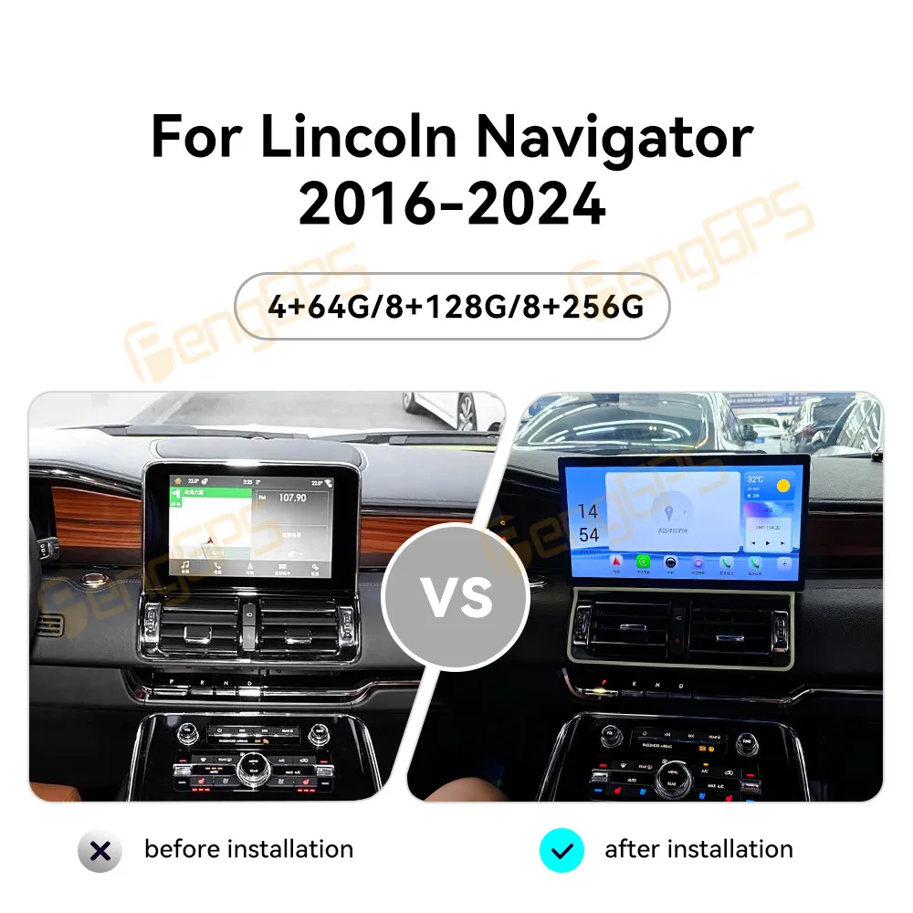 Car Accessories Radio For Lincoln Navigator 2016-2024 Android Auto GPS Navigation Multimedia Stereo Receiver Head Unit Offline