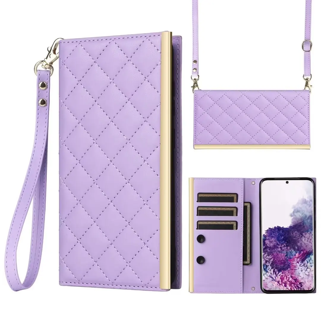 

Crossbody Strap women wallet phone case for Samsung Galaxy S24 Ultra S23FE S23 plus S22 S21 Ultra S20 S10 plus S9 Lanyard cover