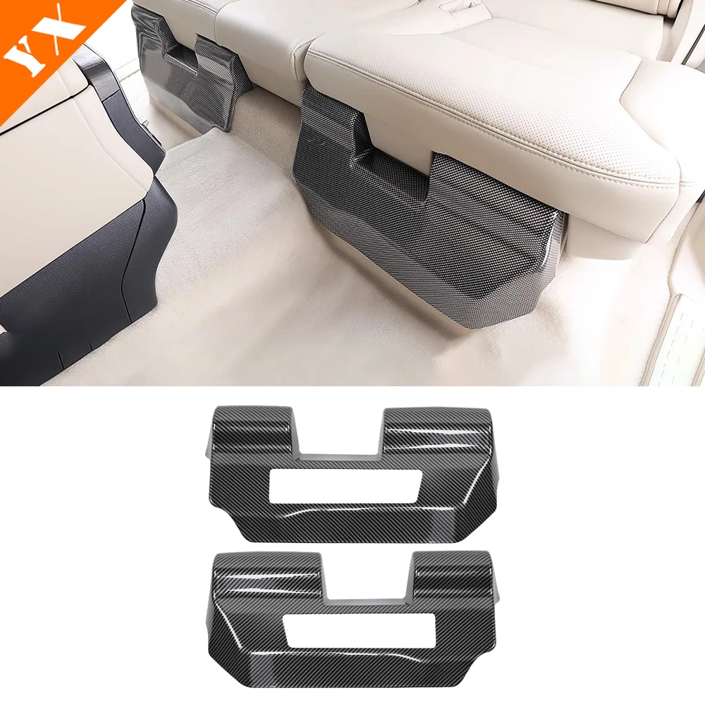 For Land Cruiser LC 300 2025 2026 accessories plastic carbon Car Second Row Seat Kick Plate,Car Seat Decoration Protection Cover