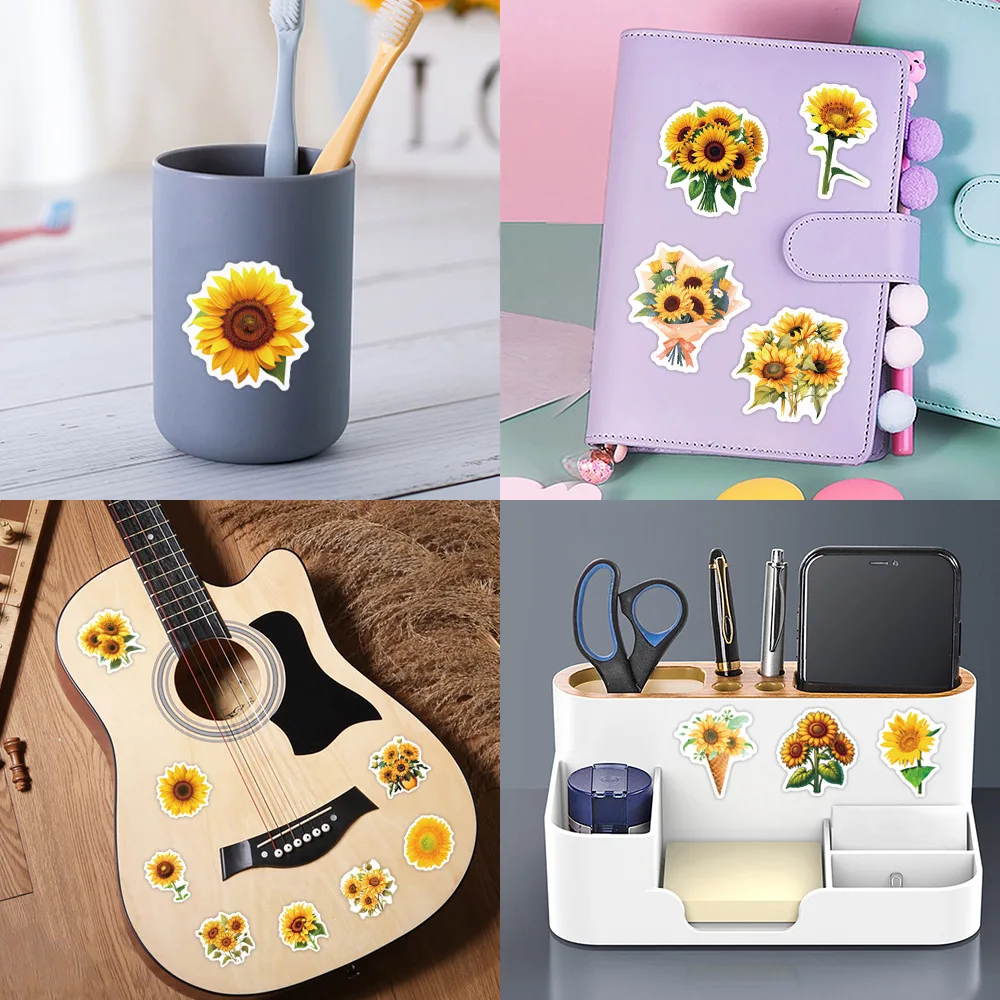 10/30/60 قطعة جديد عباد الشمس الكتابة على الجدران ملصقات الكرتون شخصية ملصقات الزخرفية DIY بها بنفسك الغيتار الهاتف كوب ماء سكيت #6