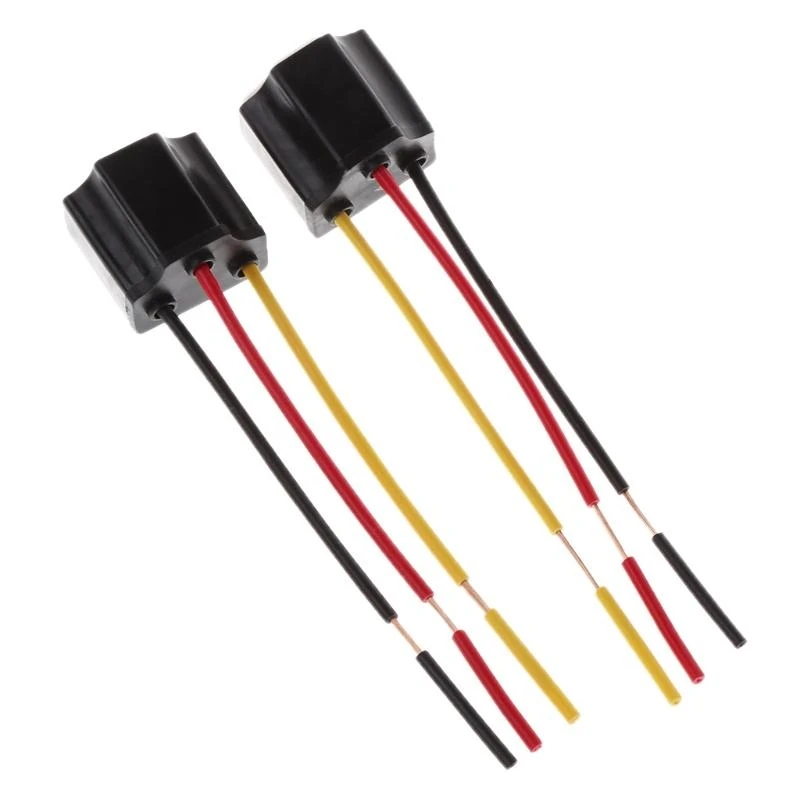 652F 2pcs Female Ceramic Headlight Connector Pigtail Heat Resistance Headlight Wiring HarnessPlug Adapter Socket H4/9003/HB2