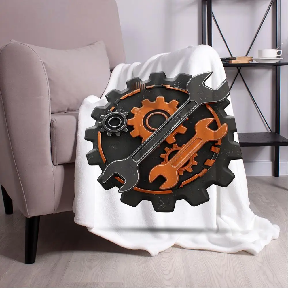 

Power Tools Throw Blanket Aesthetic Art Flannel Blanket Portable Home Travel Camping Sofa Picnic Thickening Flannel Blanket