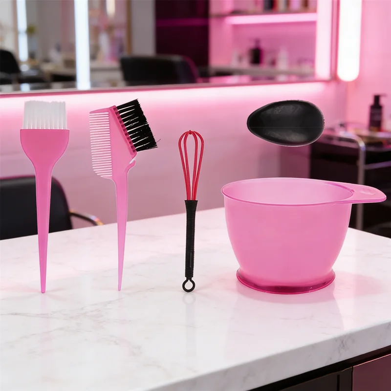 

HUAHUA2026 НОВЫЙ профессиональный набор для краски для волос, 5 шт., в комплект входит кисти, чаша и расческа для окрашивания и отбеливания, инструменты салонного качества