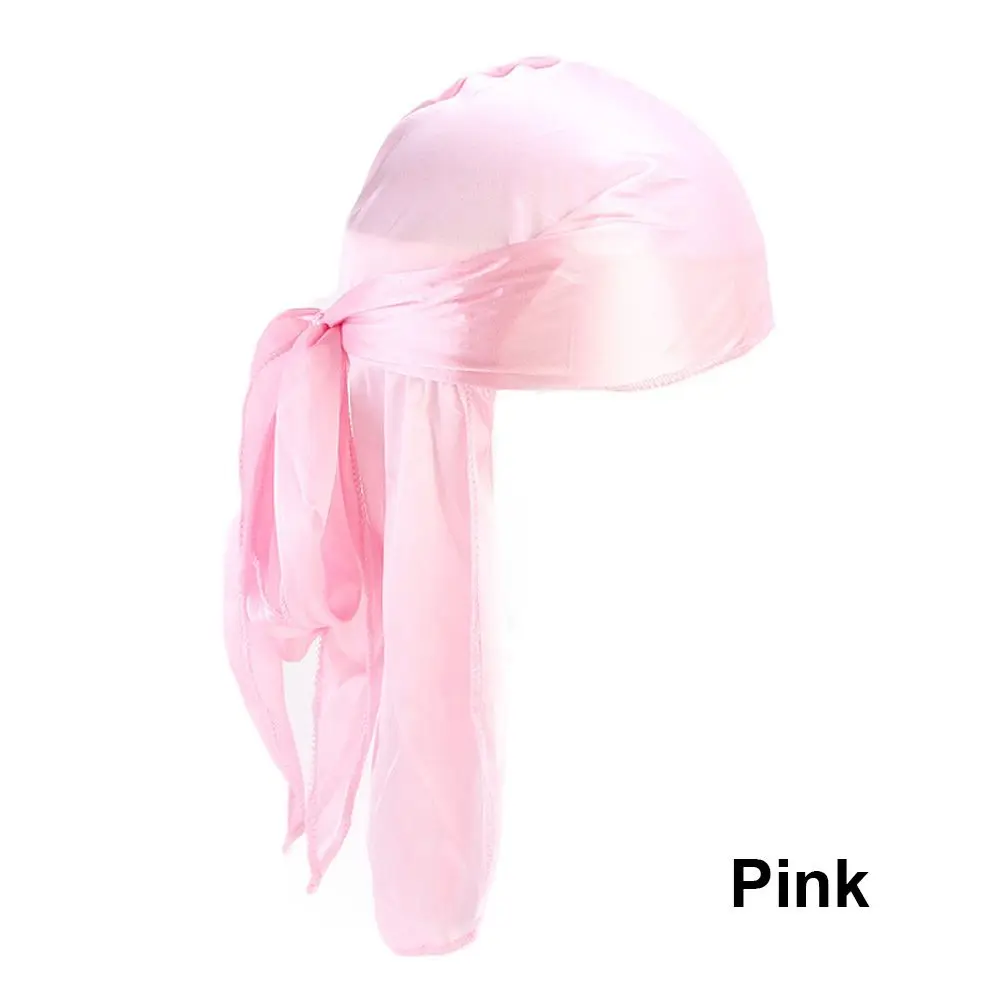 Men Women Adjustable Chemo Cap Headwrap Cancer Head Scarf Bandana Silk Durag Pirate Hat Turban Hijab