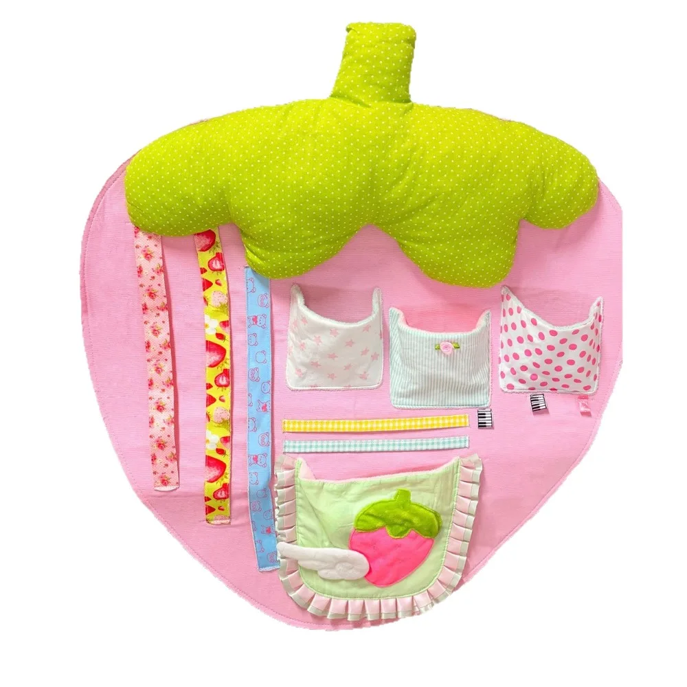 Cute Cartoon Strawberry Hanging Bag Wall-mounted Large Capacity Bedside Hanging Bag Space Saving High Aesthetic Value