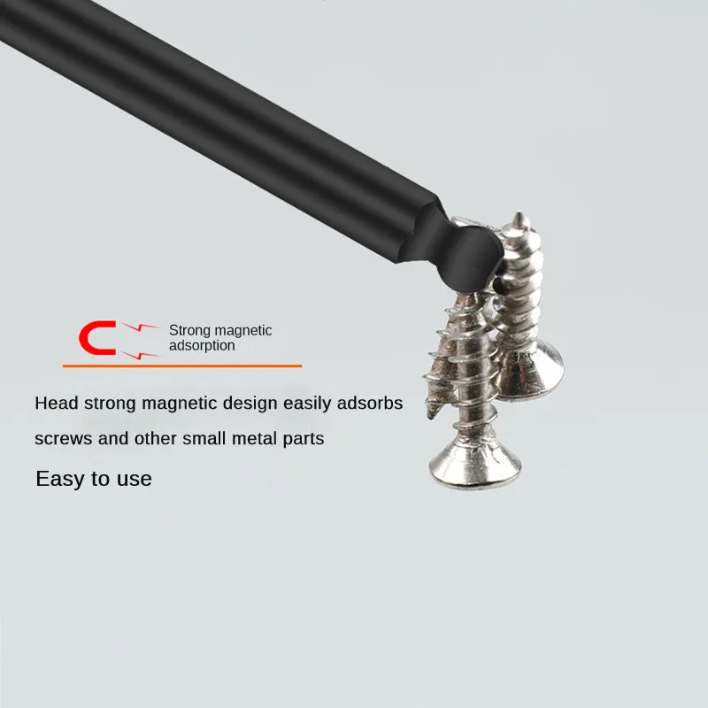 Imagem -04 - Ball End Hex Cabeça Allen Wrench Broca Grupo Hex Shank Magnetic Metric s2 Aço Chave de Fenda Bits 14 Pcs