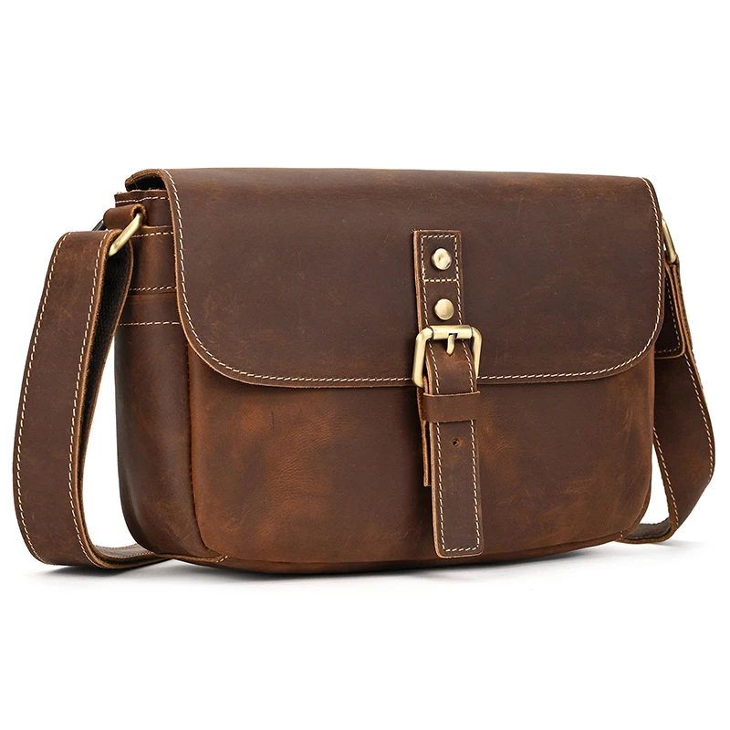 Retro Fashion Shoulder Bag for Men Real Genuine Leather Male Female Crossbody Bags Sling Bag Anti Theft Messenger Bags For Lady