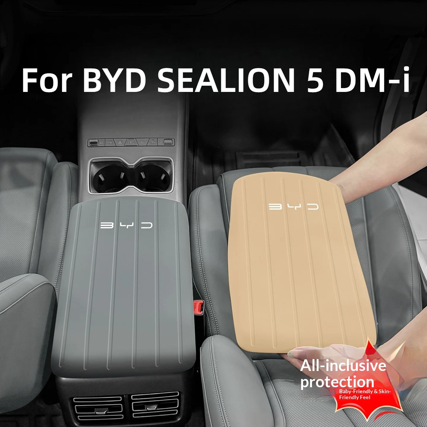 

Fit For BYD SEALION 5 DM-i Car Silicone Armrest Box Cover Anti Dirty Anti Scratch Leather Pad Interior Modification
