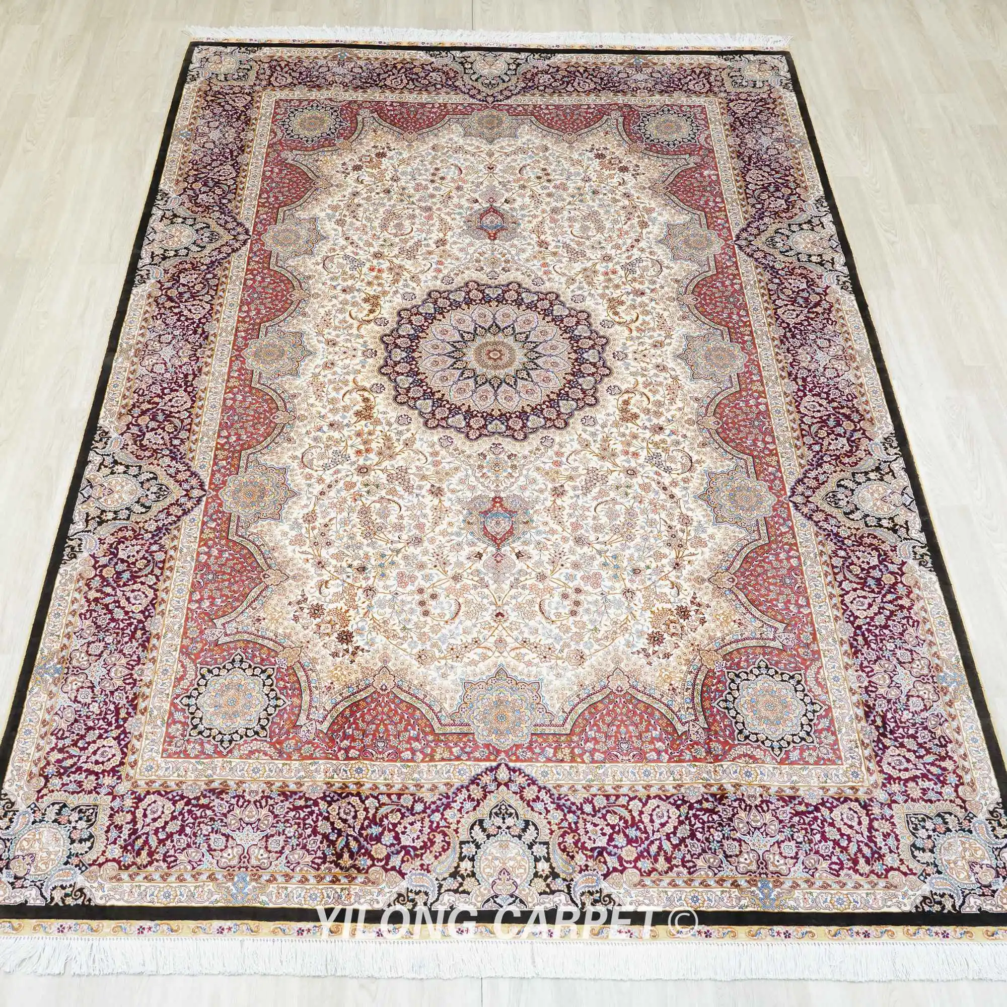 7'x10' Vantage Handmade Persian Rug Large Red Tabriz Silk Luxury Home Office Villa Carpet (TJ355A)